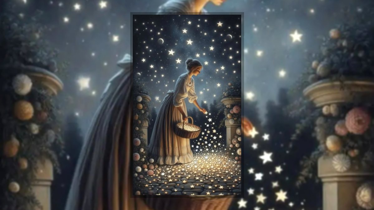 Gábor Edit: Édesanyám szava című vers illusztrációja a Múzsák Könyvtárában