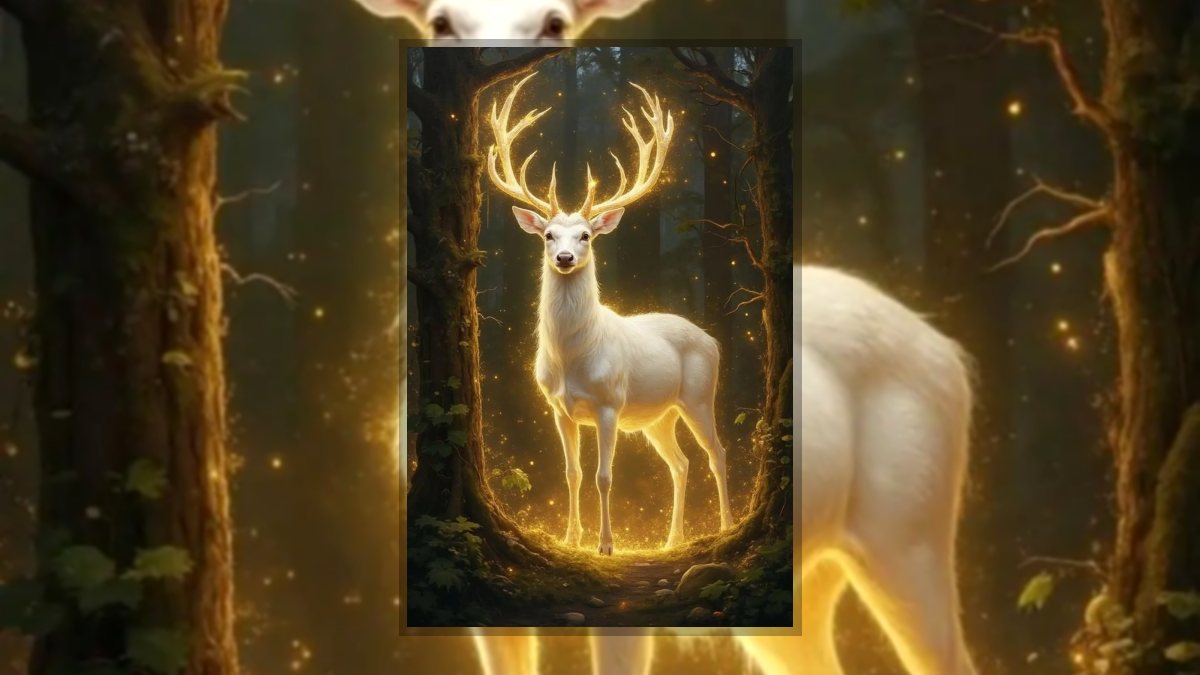 Gábor Edit: Csodaszarvas című vers illusztrációja a Múzsák Könyvtárában