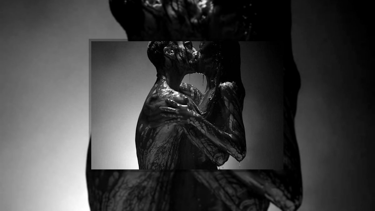 Lajos Anikó: Fekete csók című vers illusztrációja a Múzsák Könyvtárában