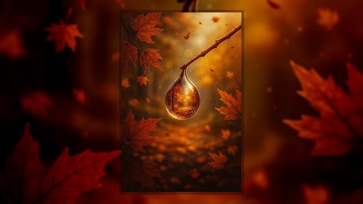 Végh Éva Ive: Őszi áldás című vers illusztrációja a Múzsák Könyvtárában