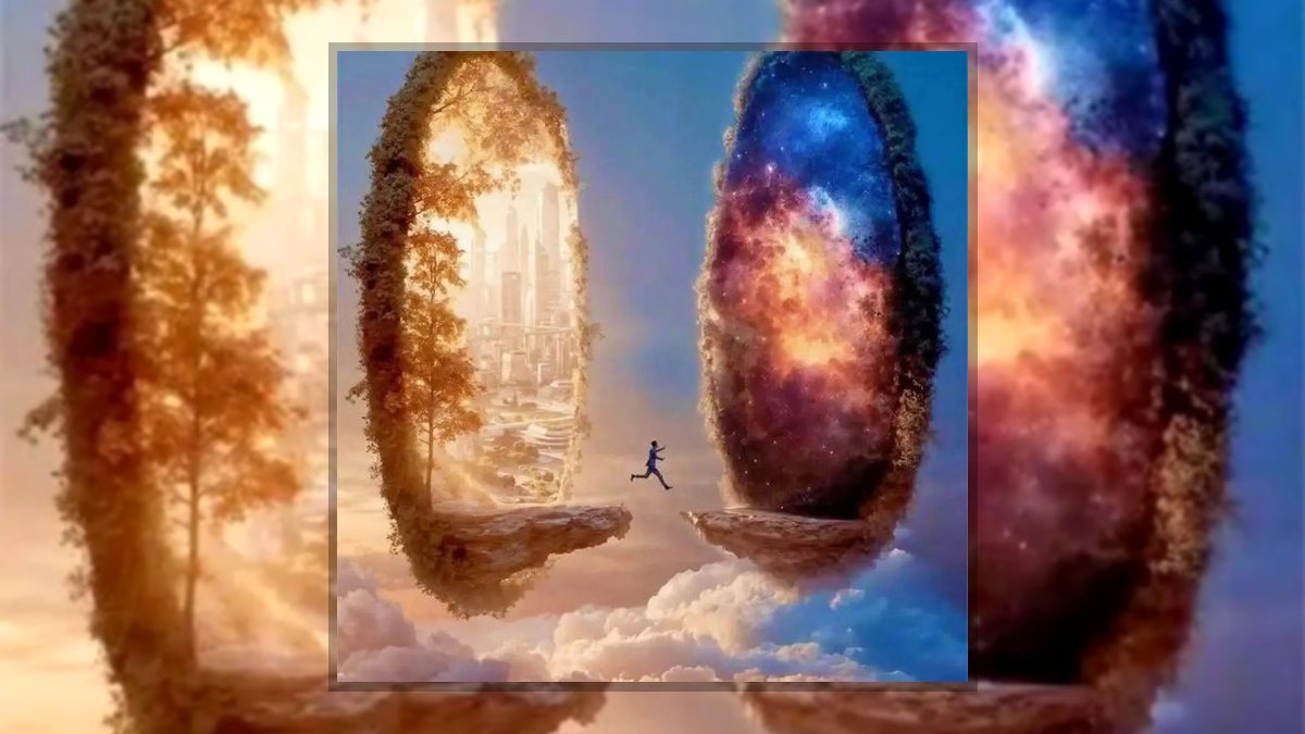 Gábor Edit: Két világ között című vers illusztrációja a Múzsák Könyvtárában