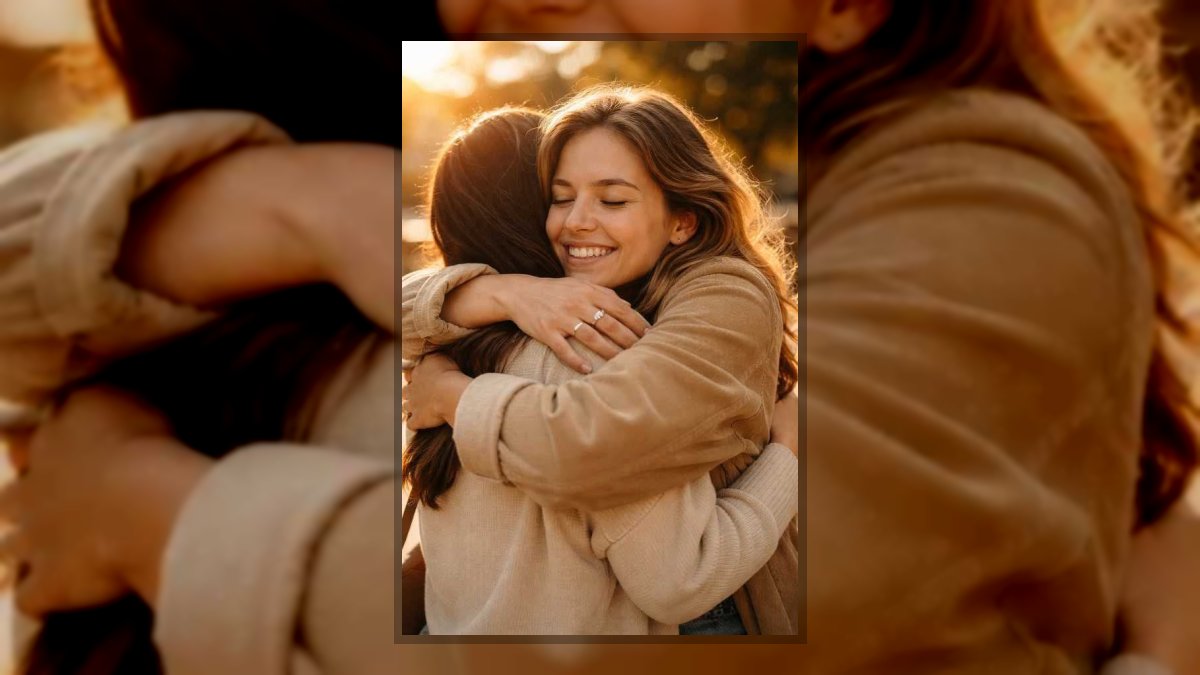 Soósné Balassa Eszter: Egy ölelés című vers illusztrációja a Múzsák Könyvtárában