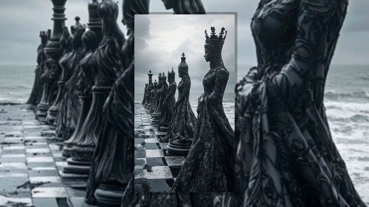 Rose Logan: Élet sakktáblája című vers illusztrációja a Múzsák Könyvtárában