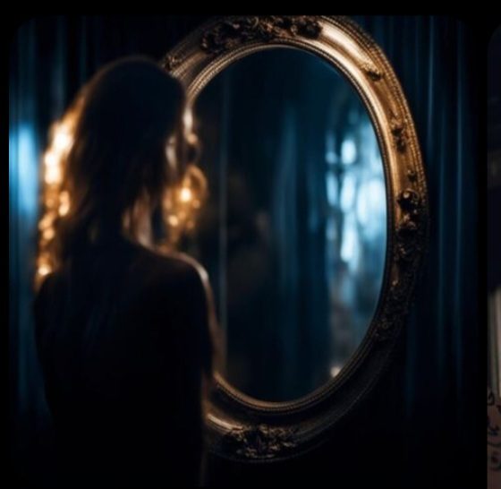 Ynela Zíléna: Tükör című novella illusztrációja a Múzsák Könyvtárában.