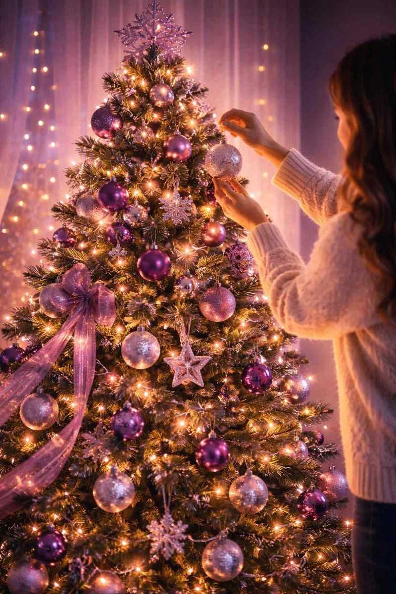 Soósné Balassa Eszter: Fenyőfa díszítése című vers illusztrációja a Múzsák Könyvtárában