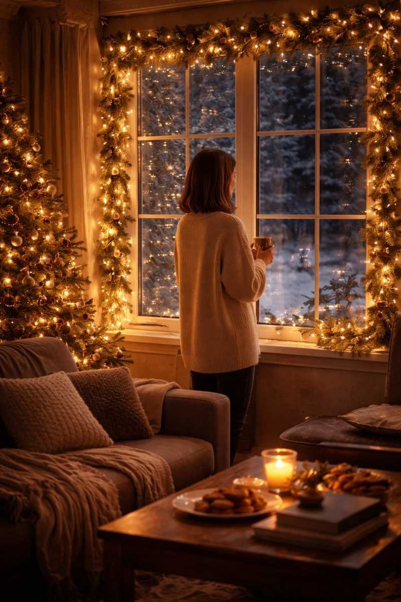 Gyólay Karolina: Két ünnep között című vers illusztrációja a Múzsák Könyvtárában