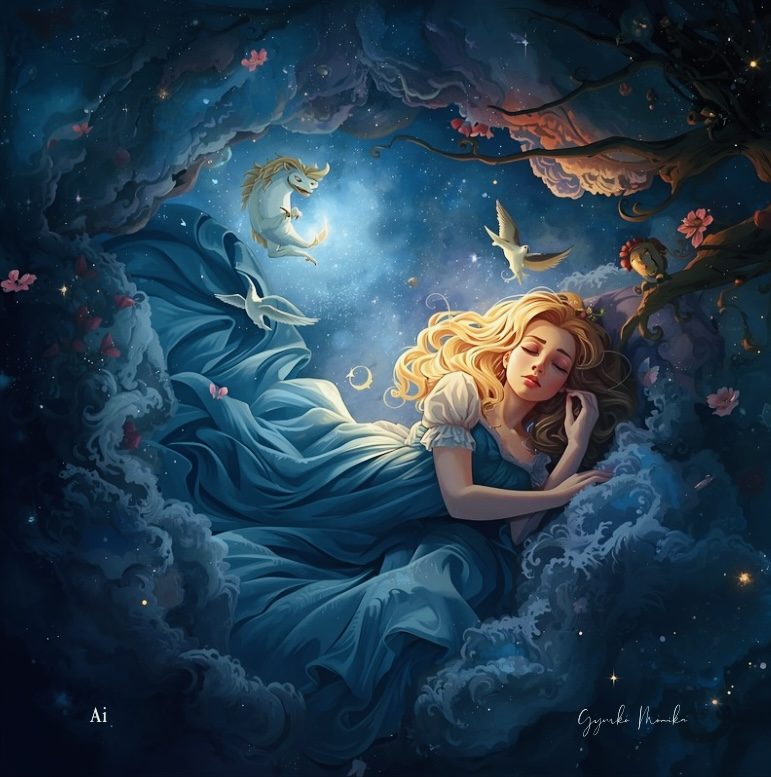 Gyurkó Mónika: Mo morzsa című vers illusztrációja a Múzsák Könyvtárában