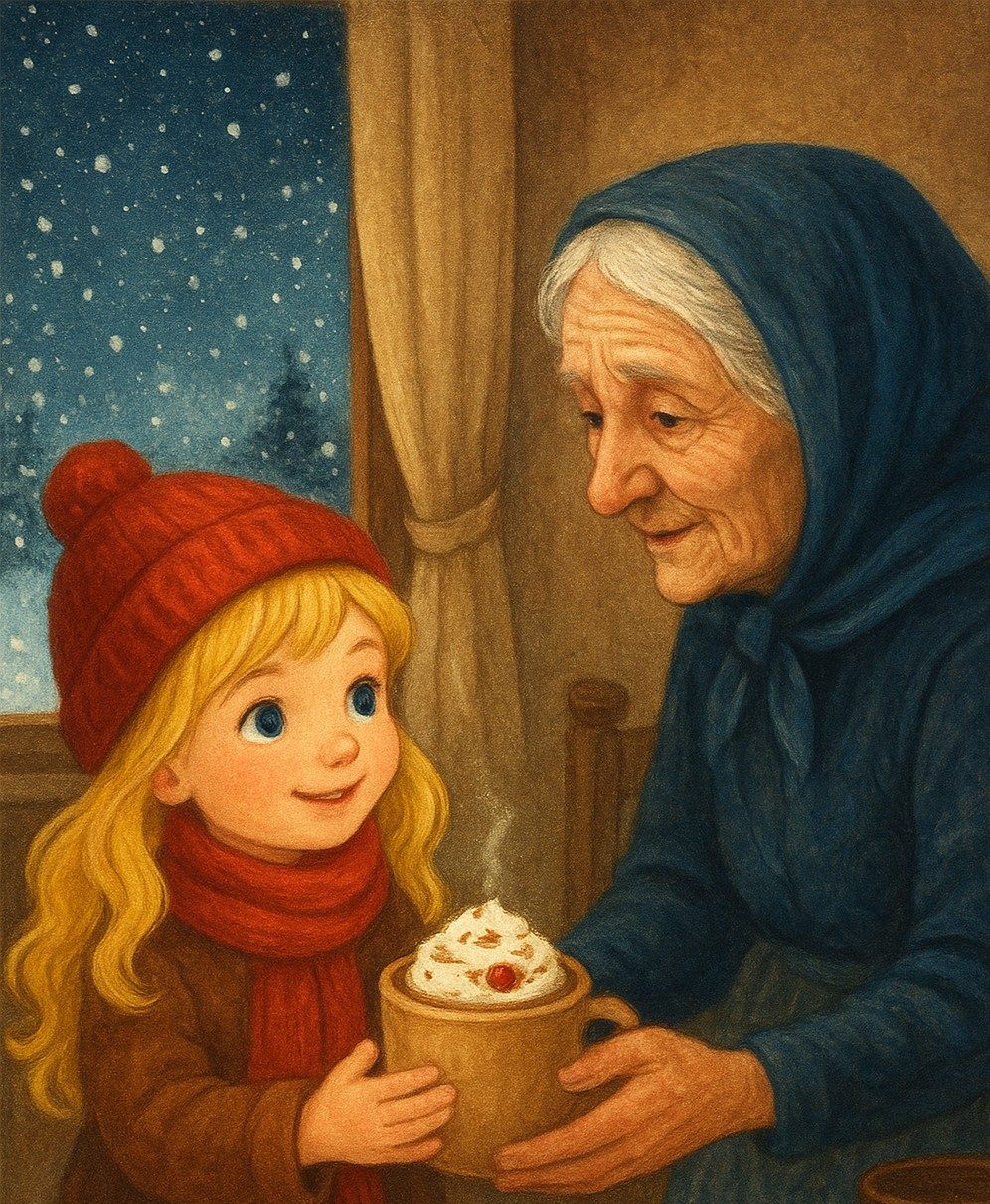 Varga-Ipacs Eszter: Télanyó kakaója című mese illusztrációja a Múzsák Könyvtárában