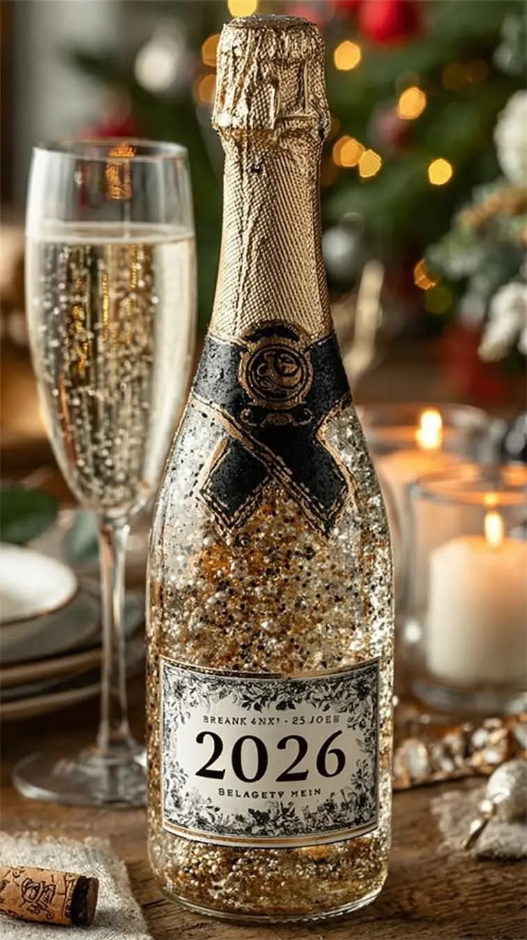 Gyólay Karolina: Szilveszteri pezsgő című vers illusztrációja a Múzsák Könyvtárában