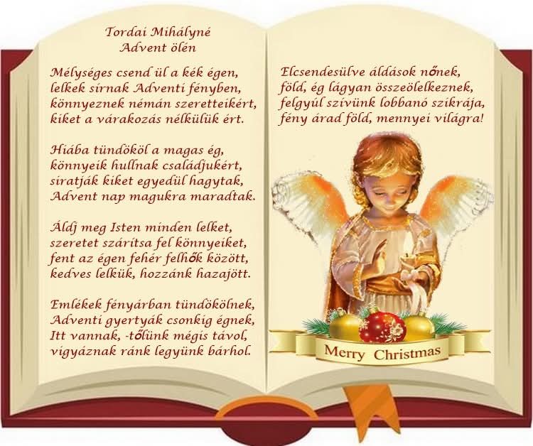 Mihályné Tordai: Adventi fények című vers illusztrációja a Múzsák Könyvtárában