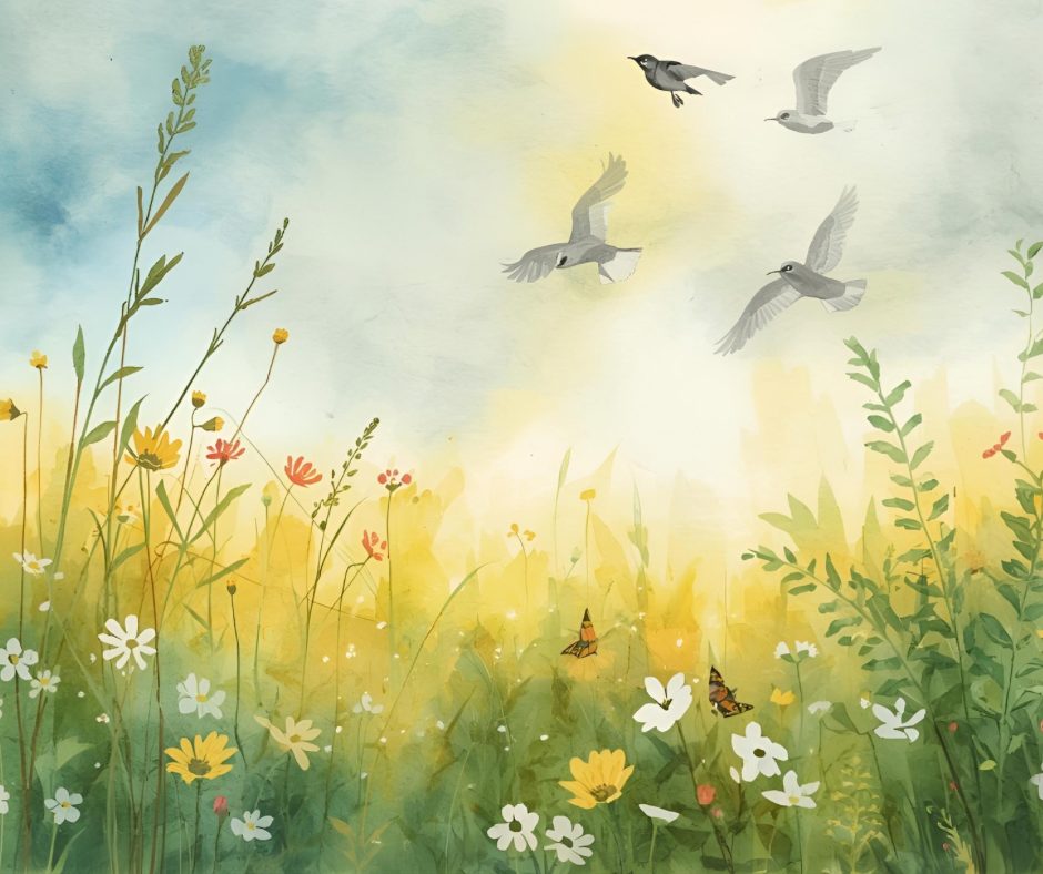 Gyurkó Mónika: Boldog pillanat című vers illusztrációja a Múzsák Könyvtárában