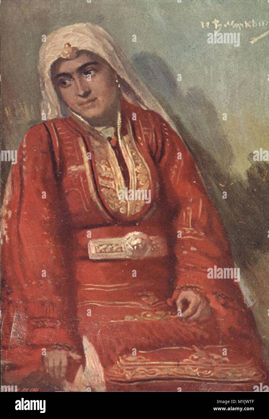 Krivák-Móricz Ilona: A török nő… című novella illusztrációja a Múzsák Könyvtárában.