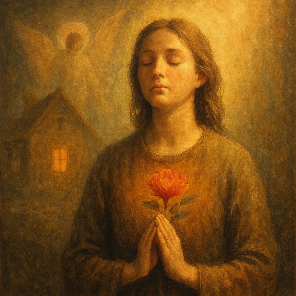 Végh Éva Ive: Köszönni jöttem című vers illusztrációja a Múzsák Könyvtárában