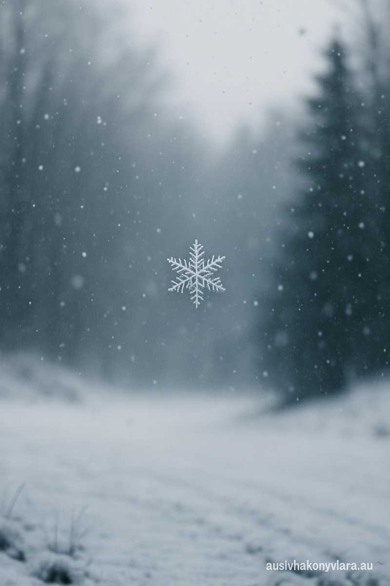 Gyólay Karolina: Az első hópihe című vers illusztrációja a Múzsák Könyvtárában