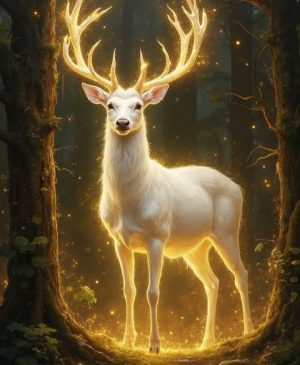 Fekete Ida Virág: A szarvassá változtatott lány című mese illusztrációja a Múzsák Könyvtárában