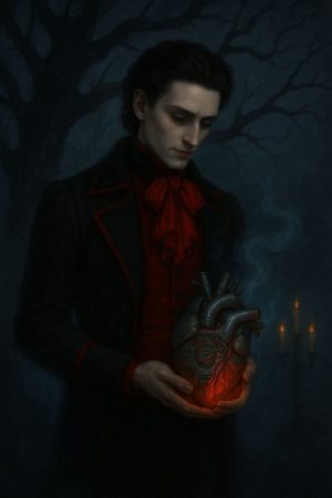 Varga-Ipacs Eszter: Vers Isaac Nightról című vers illusztrációja a Múzsák Könyvtárában