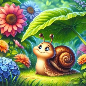 Márkus Katalin/Kata/: Csiga és a hangyák /verses mese/ című mese illusztrációja a Múzsák Könyvtárában