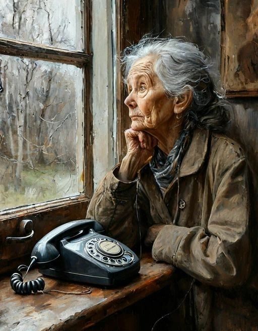 Garajszki Rozika: Egyedül című vers illusztrációja a Múzsák Könyvtárában