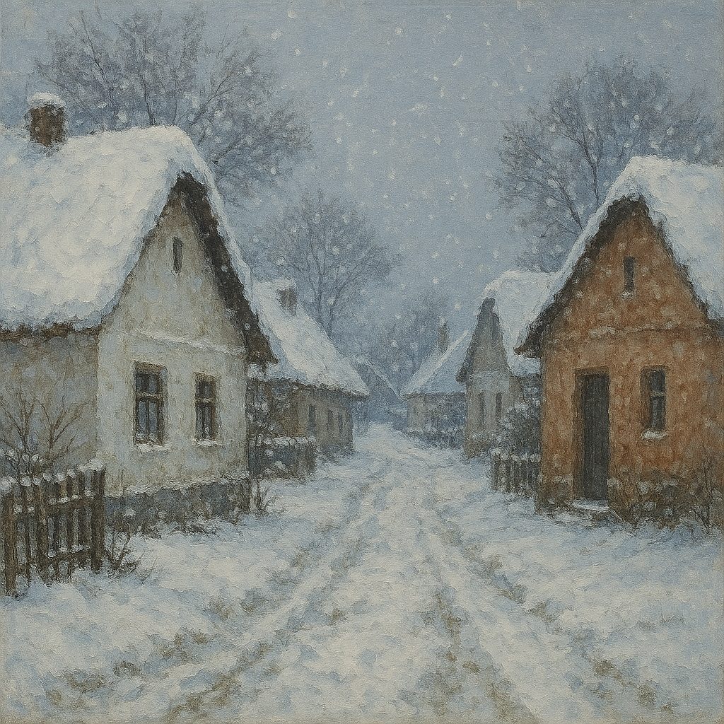 Antal Izsó: Téli haiku című vers illusztrációja a Múzsák Könyvtárában