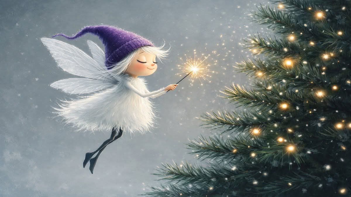 Soósné Balassa Eszter: Karácsonyi érintés című vers illusztrációja a Múzsák Könyvtárában