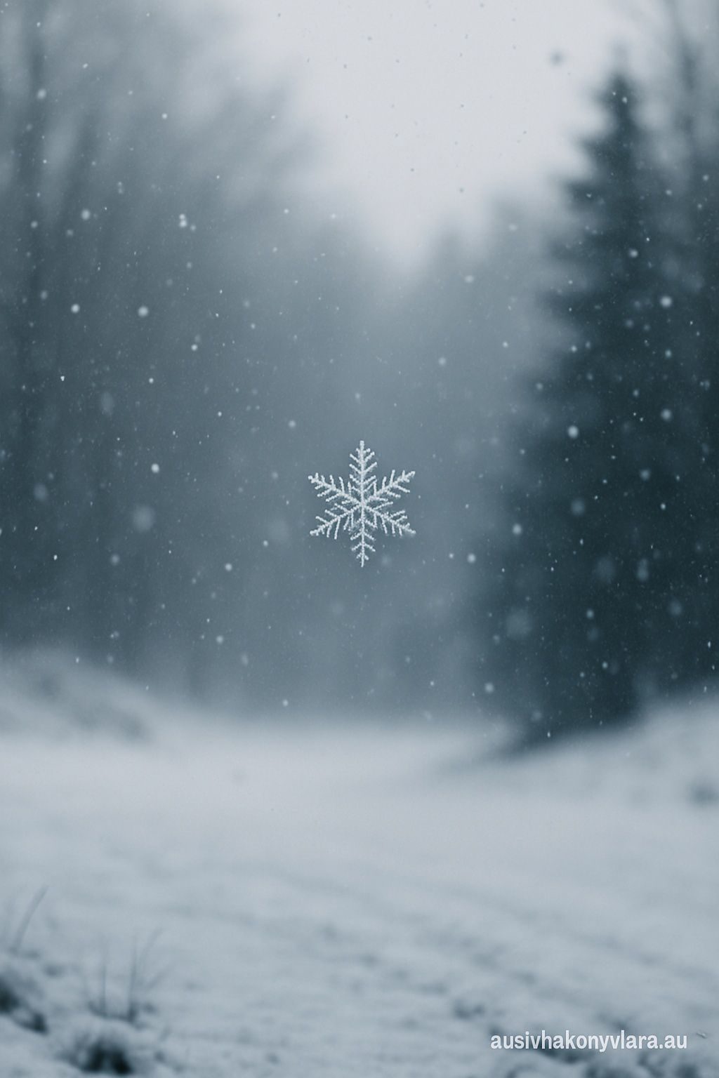 Vizkeleti Erzsébet: Gyógyító hópehely című vers illusztrációja a Múzsák Könyvtárában