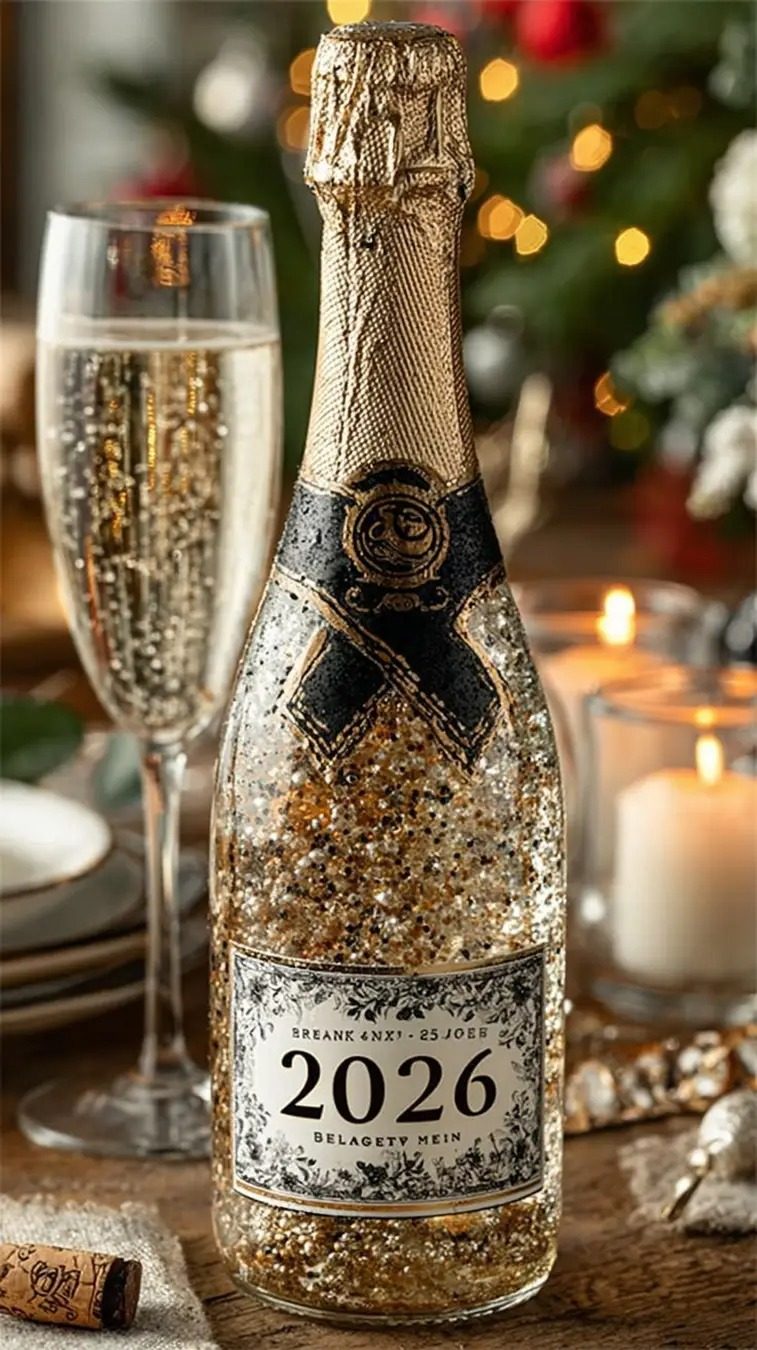 Gábor Edit: A szilveszteri pezsgő című vers illusztrációja a Múzsák Könyvtárában