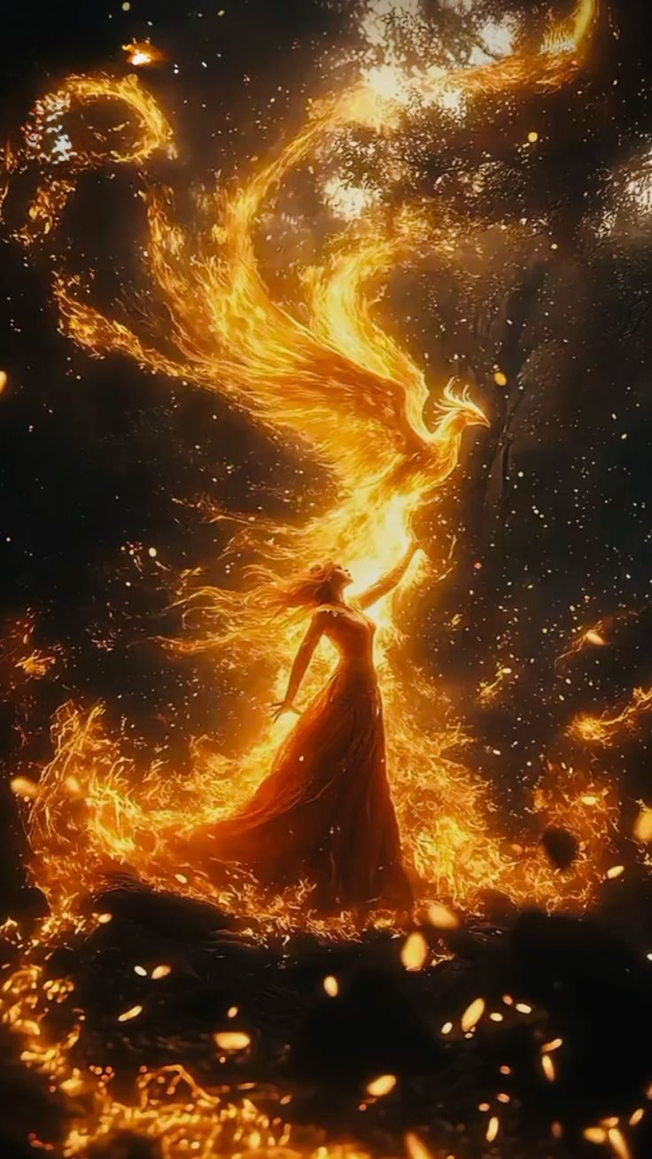 Rose Logan: Főnix ereje bennem című vers illusztrációja a Múzsák Könyvtárában