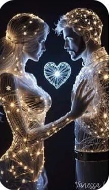 Fekete Ida Virág: Virtuális szerelem című vers illusztrációja a Múzsák Könyvtárában